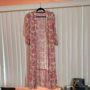 Floral Pink Sheer Robe